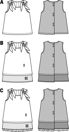 Symønster PDF symønster - Burda 9416 - Kjole Skjorte Topp - Jente | Bilde 5