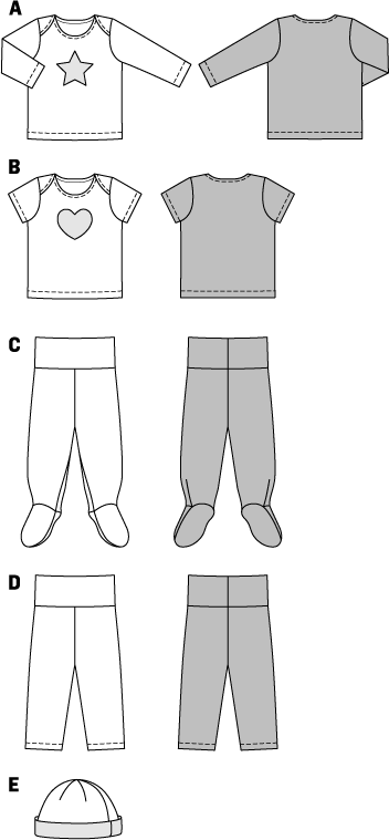 Symønster PDF symønster - Burda 9423 - Bukse Coordinates Skjorte Topp - Baby | Bilde 5
