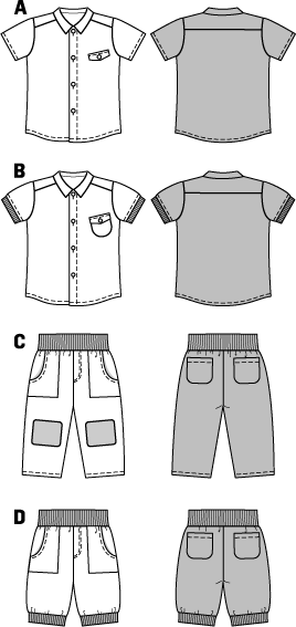 Symønster PDF symønster - Burda 9436 - Bukse Skjorte Coordinates - Gutt Baby | Bilde 3