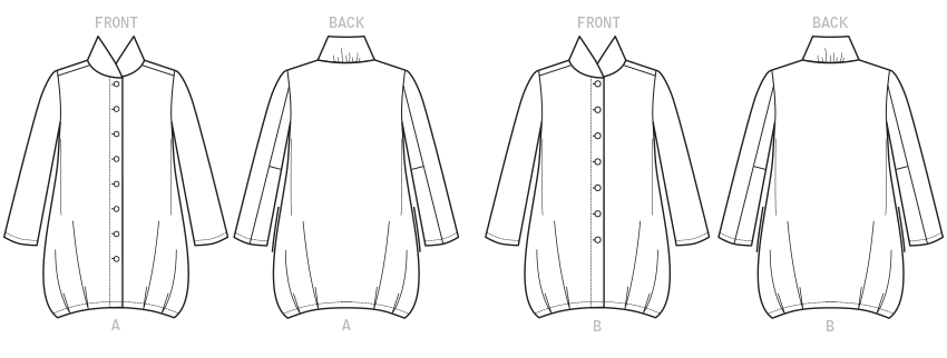 Symønster Butterick 6491 - Skjorte Frakk - Dame | Design: Katherine Tilton | Bilde 7