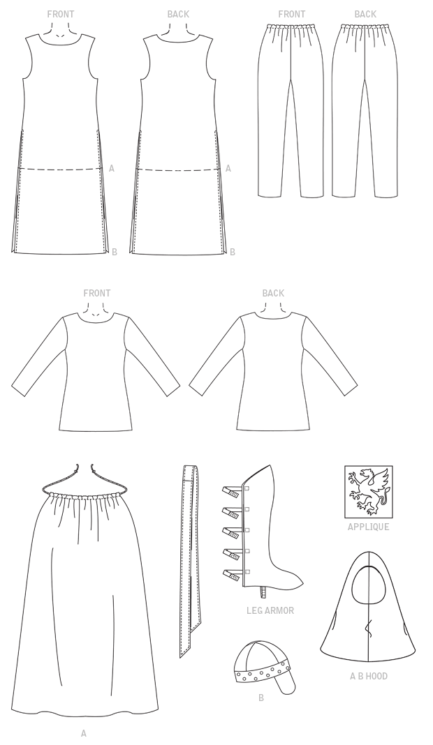 Symønster McCall´s 2010 - Topp Tunika Bukse Historisk kostyme - Herre | Bilde 5