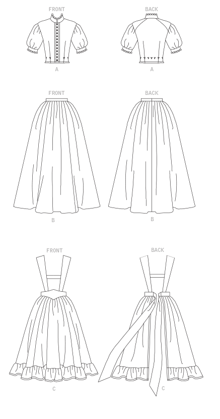 Symønster McCall´s 2057 - Bluse Skjørt Historisk kostyme - Dame | Bilde 3