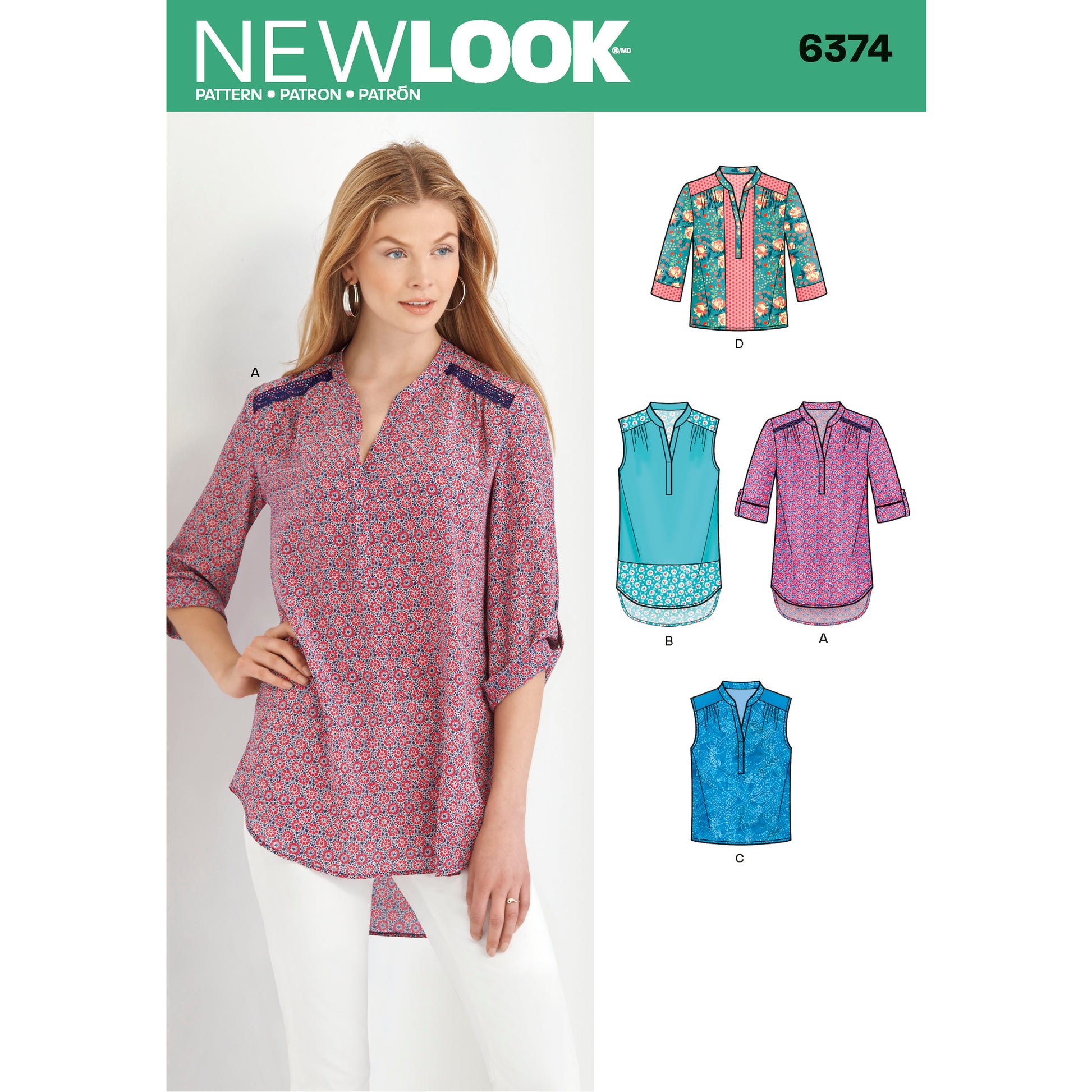 Symønster New Look 6374 - Topp Skjorte - Dame | Bilde 5