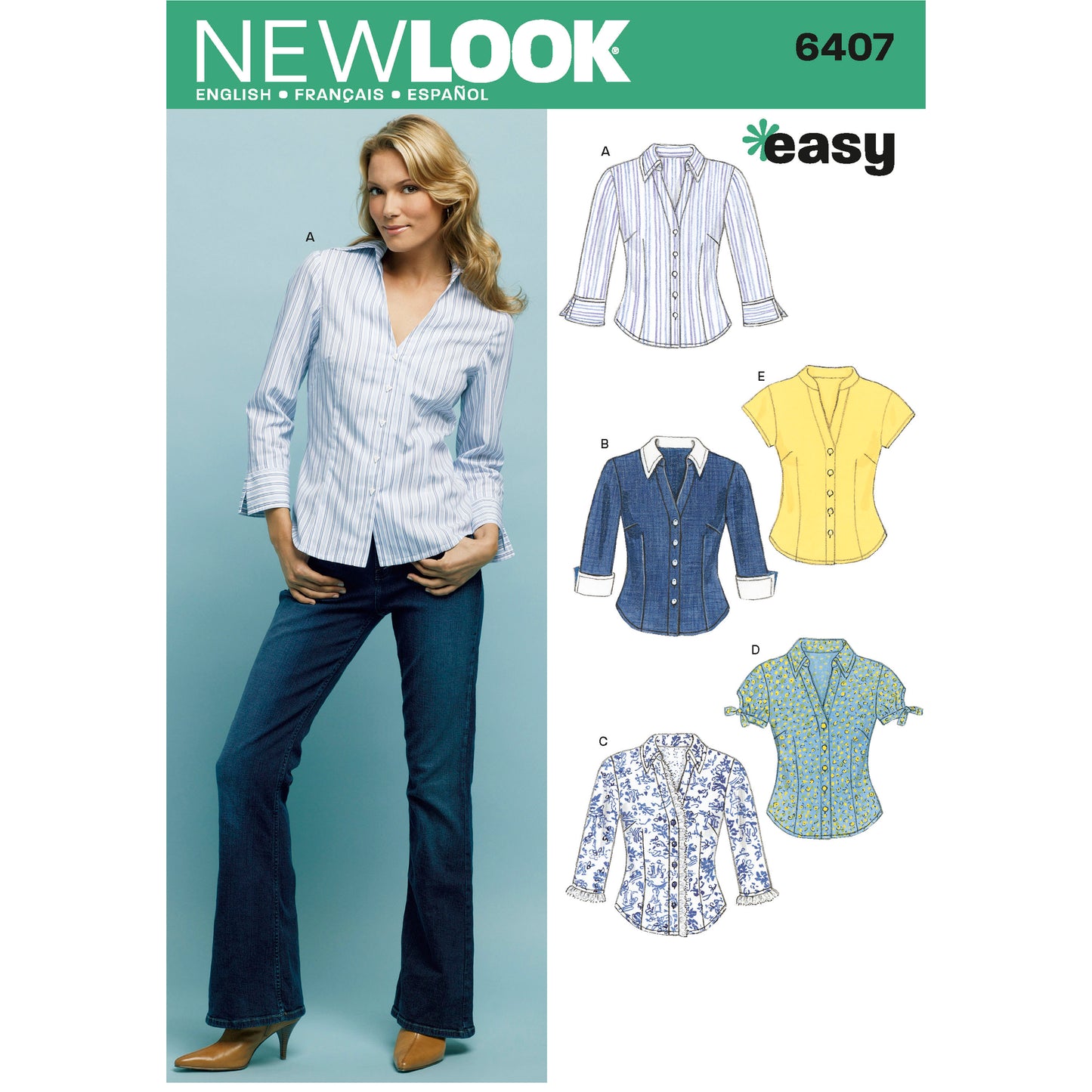 Symønster New Look 6407 - Topp Skjorte - Dame | Bilde 3