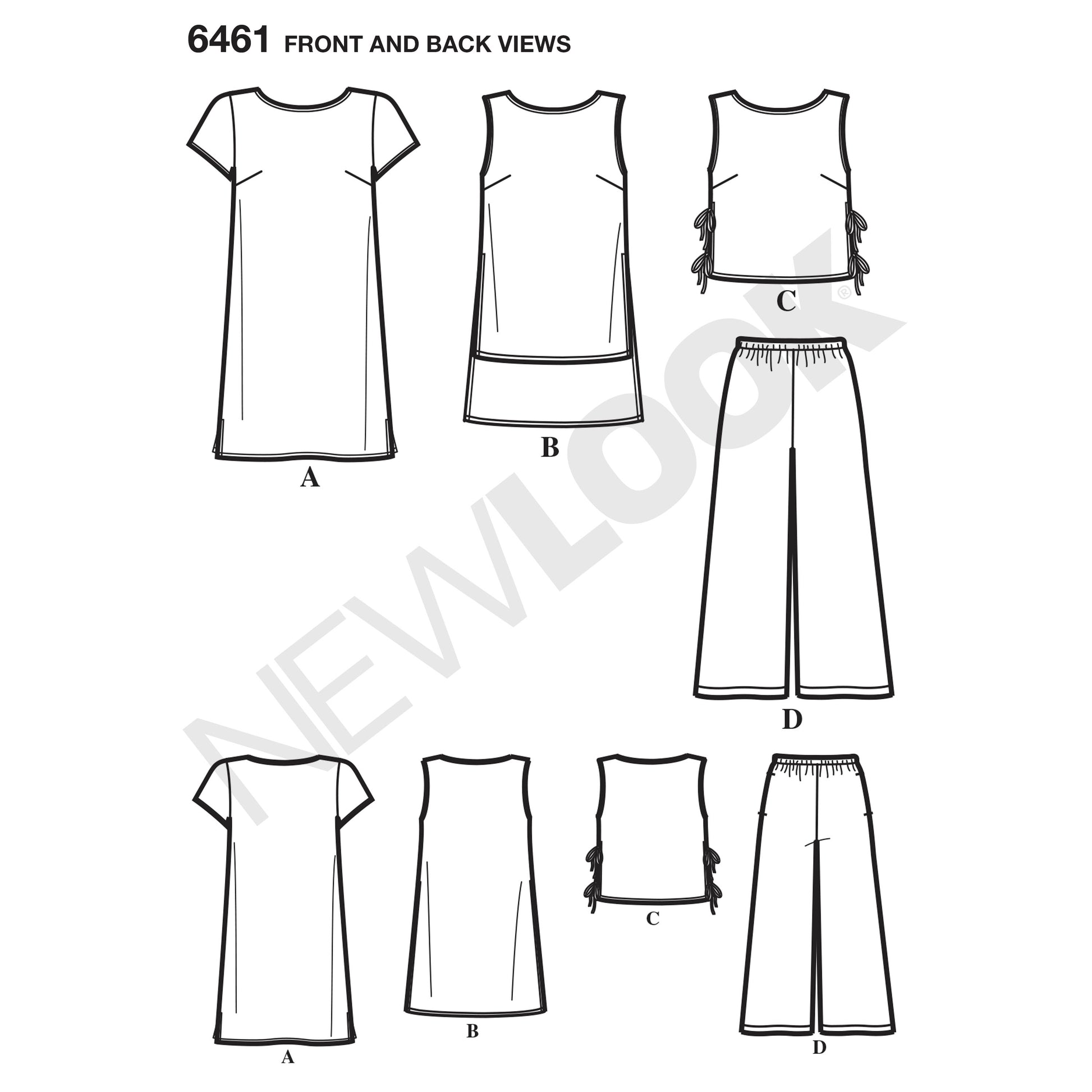 Symønster New Look 6461 - Kjole Topp Tunika Bukse Skjorte - Dame | Bilde 9