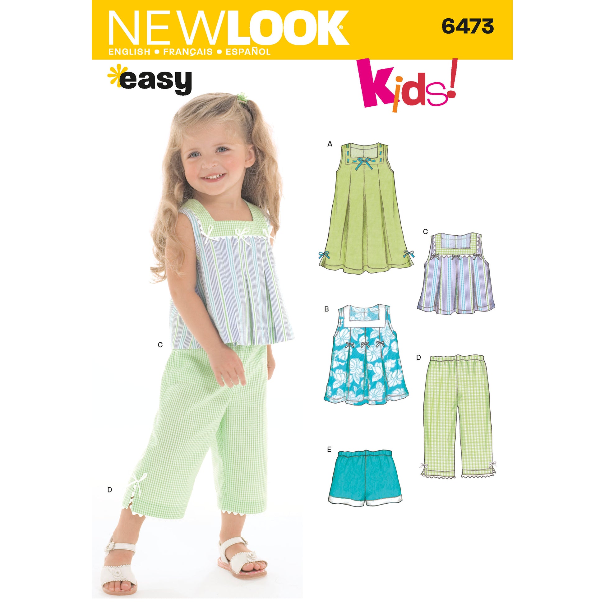 Symønster New Look 6473 - Kjole Topp Bukse Shorts - Baby Jente | Bilde 1
