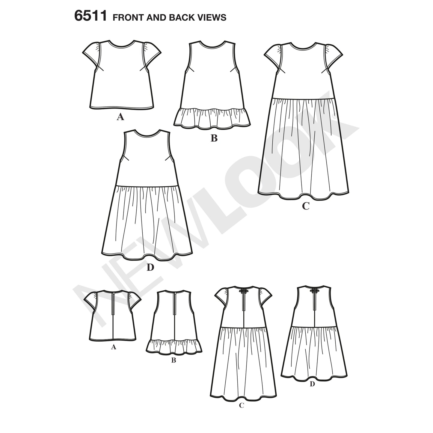 Symønster New Look 6511 - Kjole Topp Tunika - Dame | Bilde 7