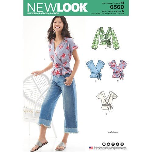 Symønster New Look 6560 - Topp Skjorte - Dame | Bilde 4