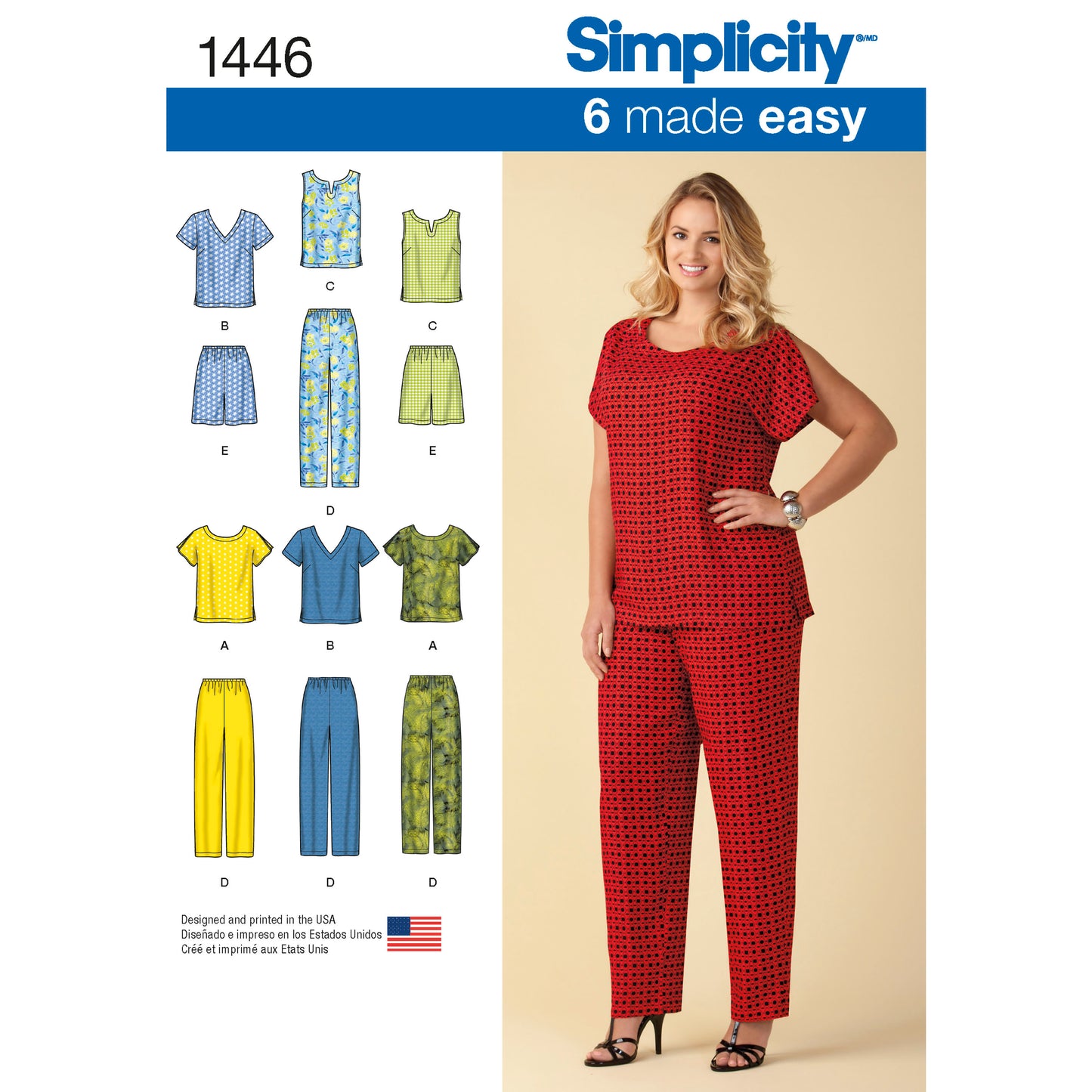 Symønster Simplicity 1446 - Topp Bukse Shorts Coordinates - Dame | Bilde 3