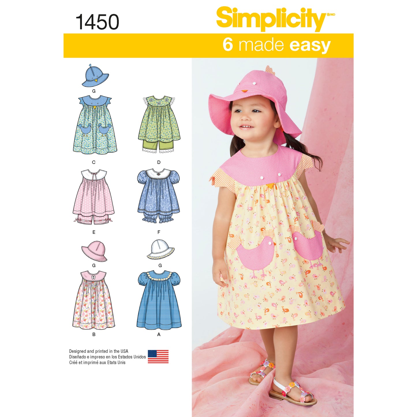 Symønster Simplicity 1450 - Kjole Topp - Baby - Hatt | Bilde 3