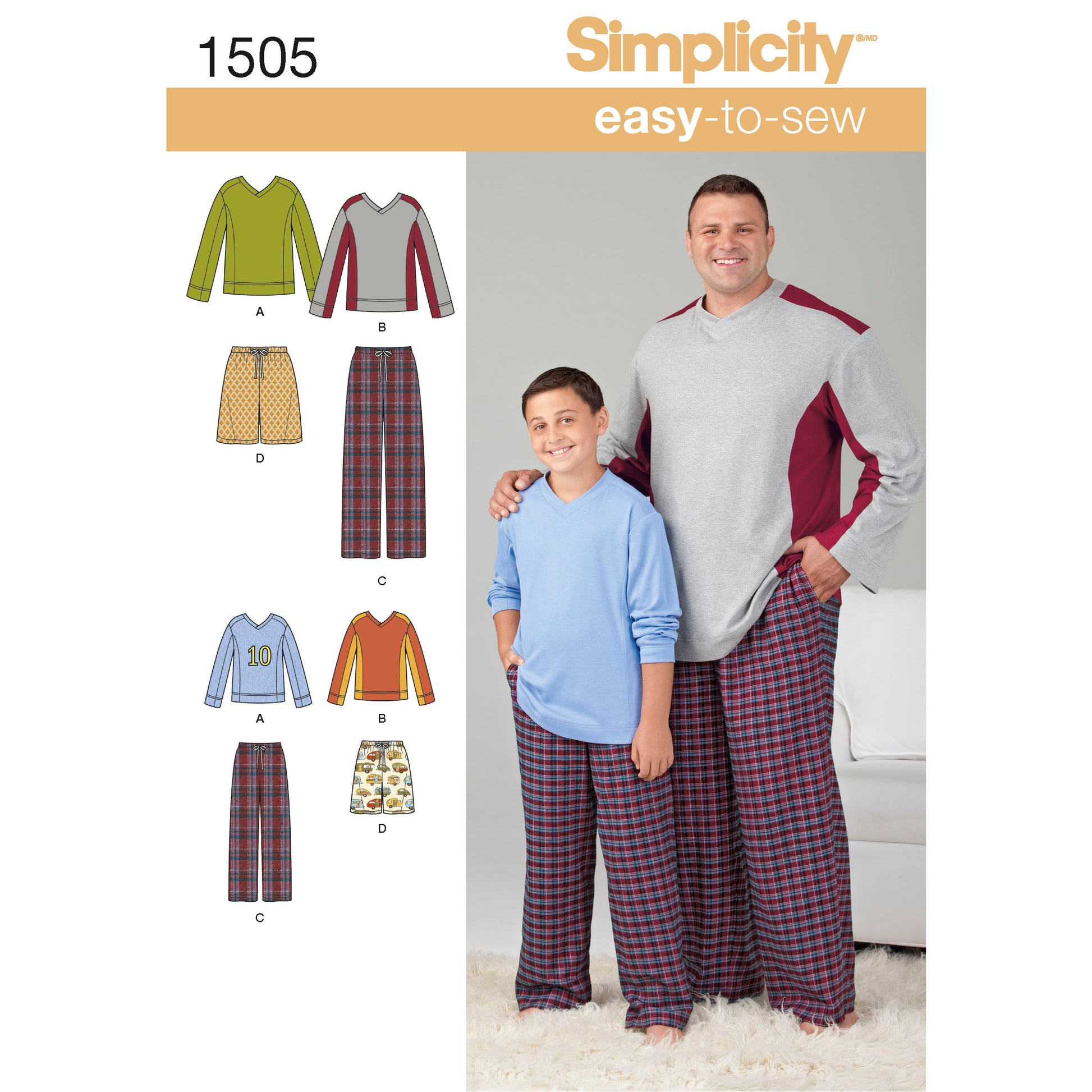 Symønster Simplicity 1505 - Topp Bukse Shorts - Gutt | Bilde 4