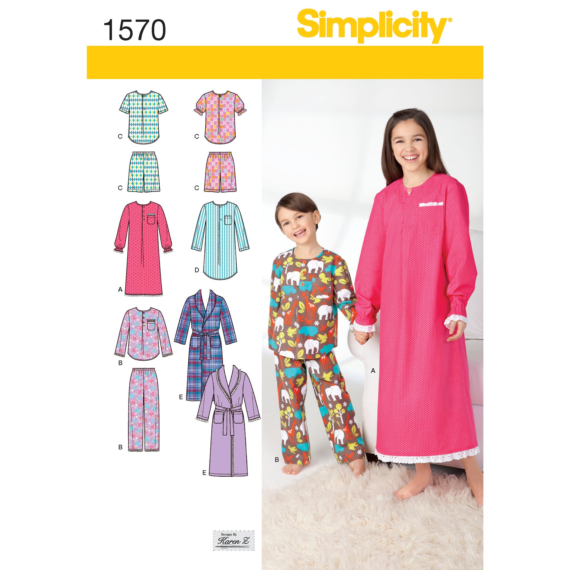 Symønster Simplicity 1570 - Bukse Skjorte Shorts - Jente Gutt - Hatt | Bilde 4