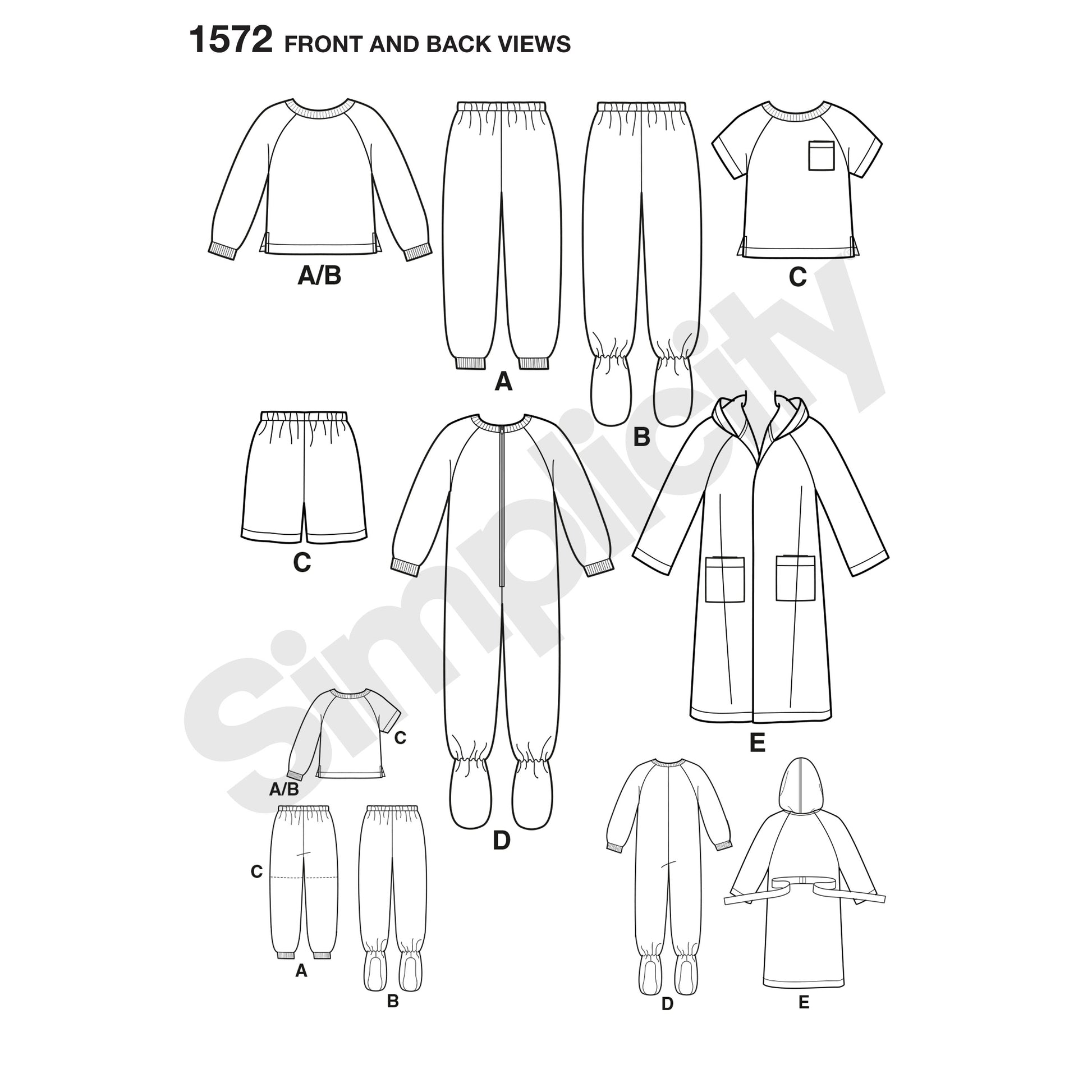 Symønster Simplicity 1572 - Bukse Skjorte Shorts - Baby - Hatt | Bilde 7