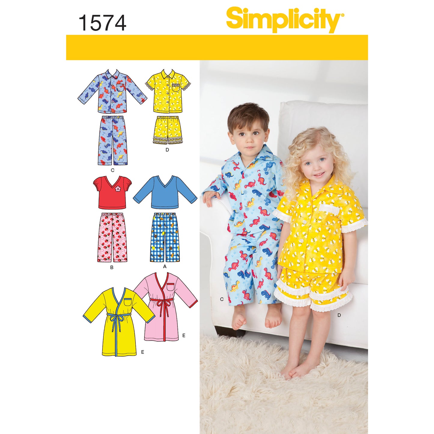 Symønster Simplicity 1574 - Topp Bukse - Baby - Hatt | Bilde 3