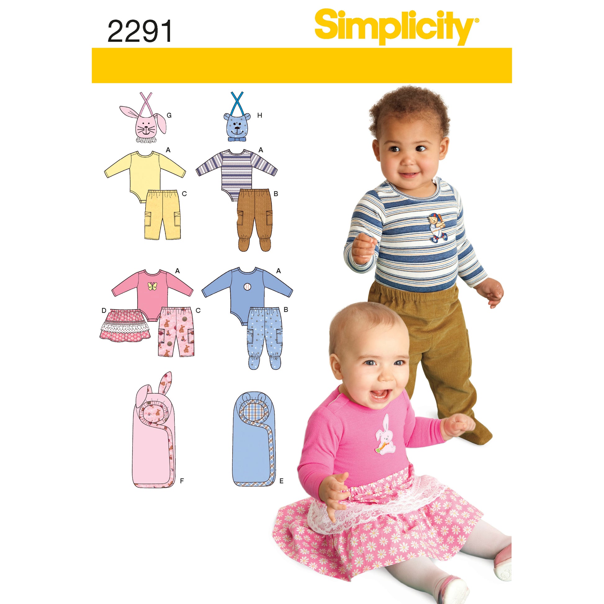 Symønster Simplicity 2291 - Bukse Skjørt - Baby | Bilde 2