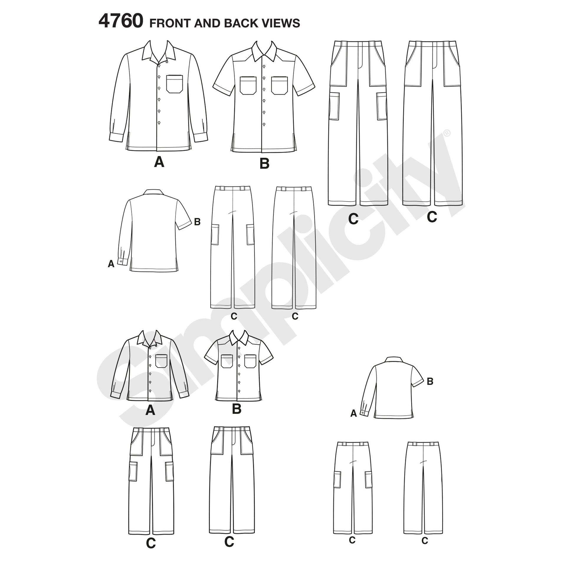 Symønster Simplicity 4760 - Bukse Skjorte - Gutt | Bilde 6