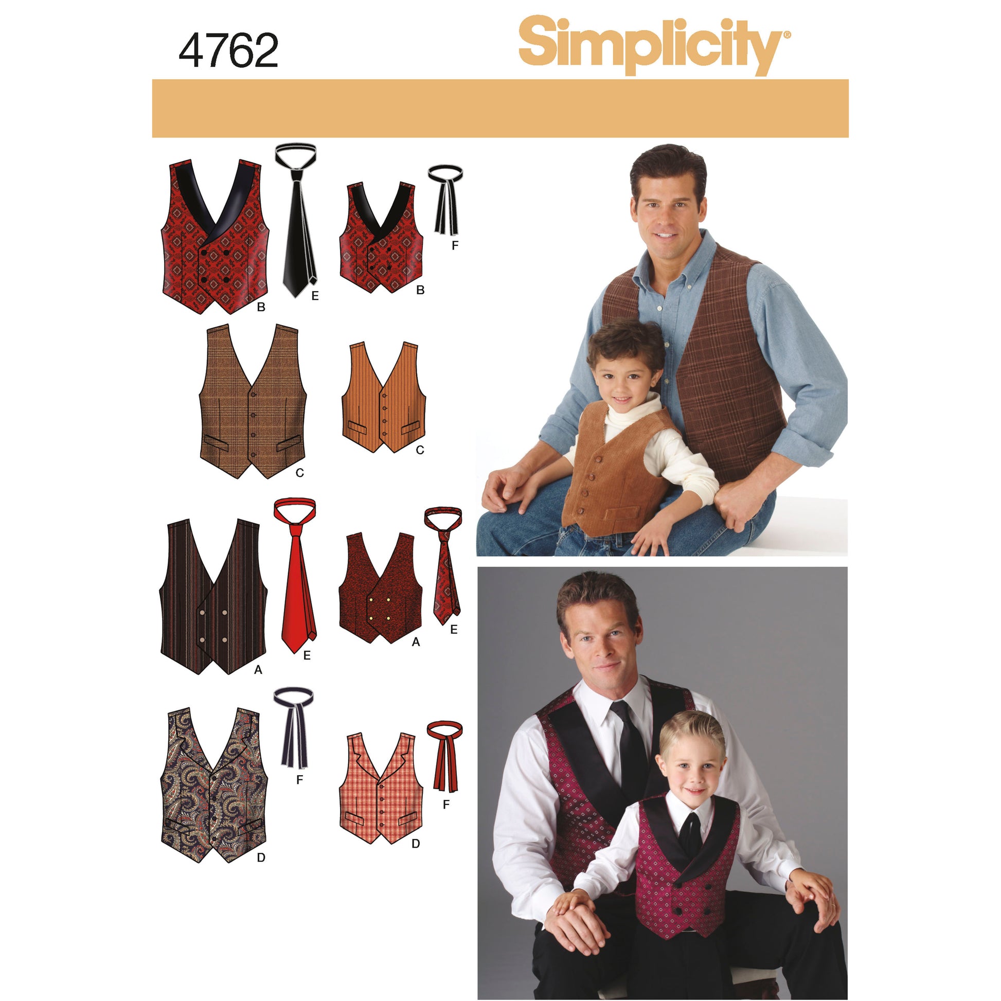 Symønster Simplicity 4762 - Vester - Gutt | Bilde 8