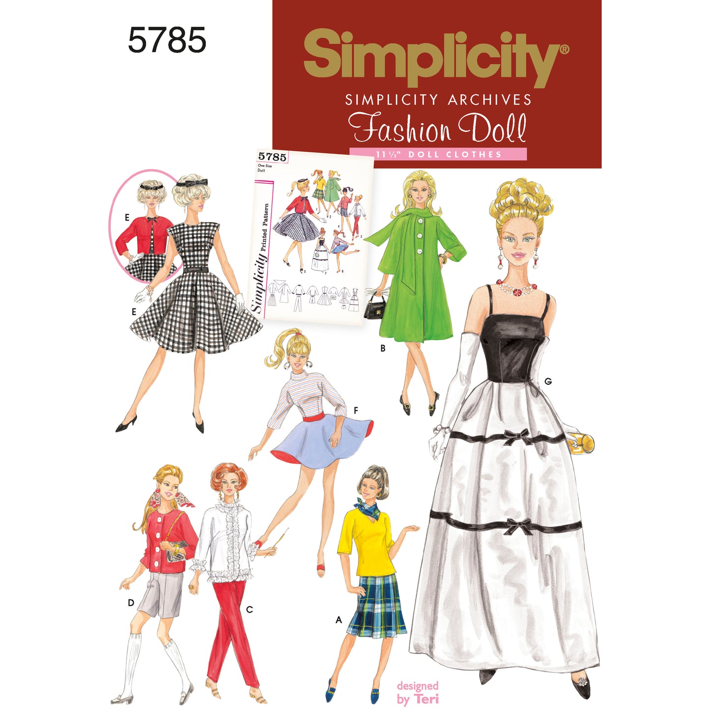 Symønster Simplicity 5785 - Dukkeklær | Bilde 1