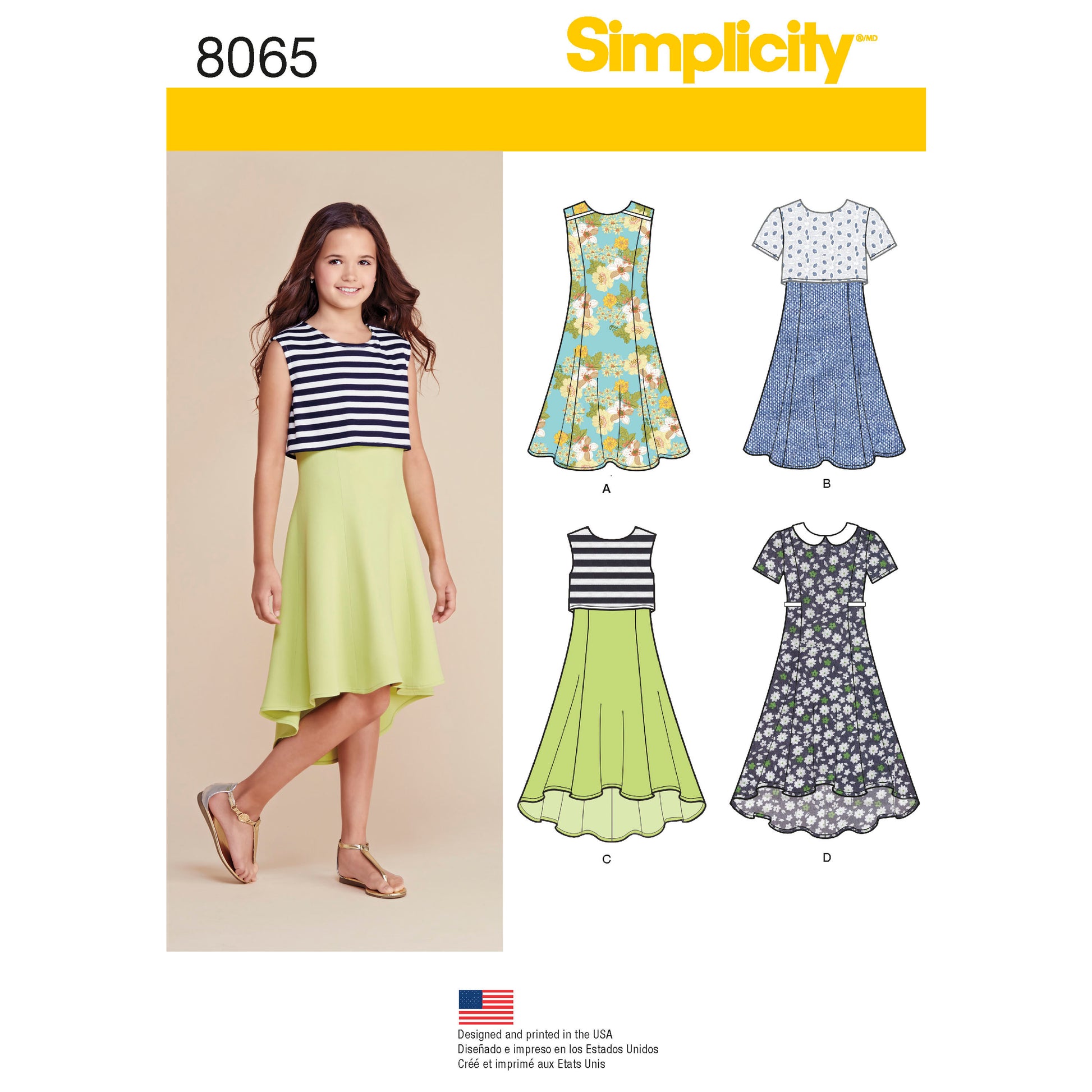 Symønster Simplicity 8065 - Kjole - Jente | Bilde 2