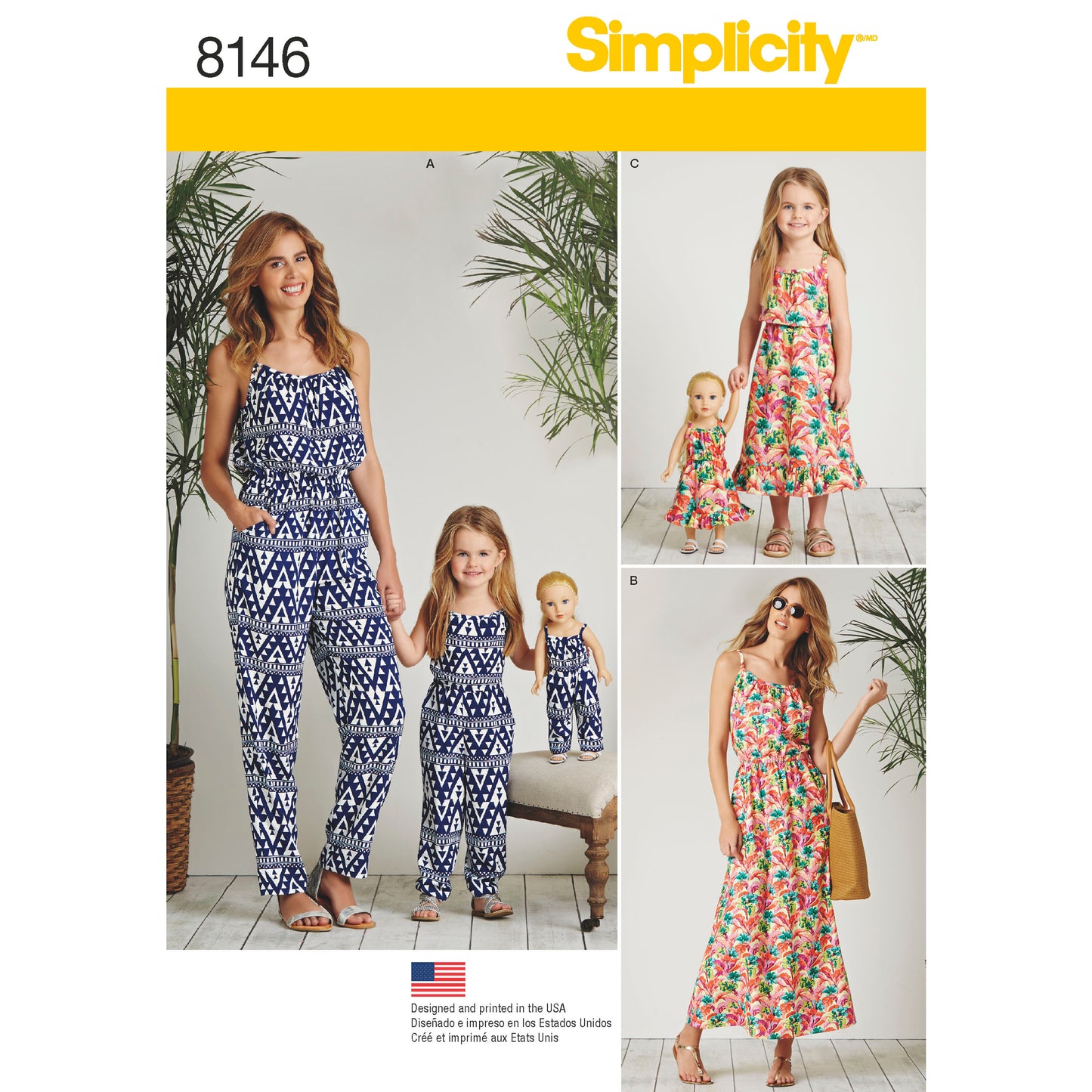Symønster Simplicity 8146 - Kjole Buksedrakter - Dame - Dukkeklær | Bilde 8