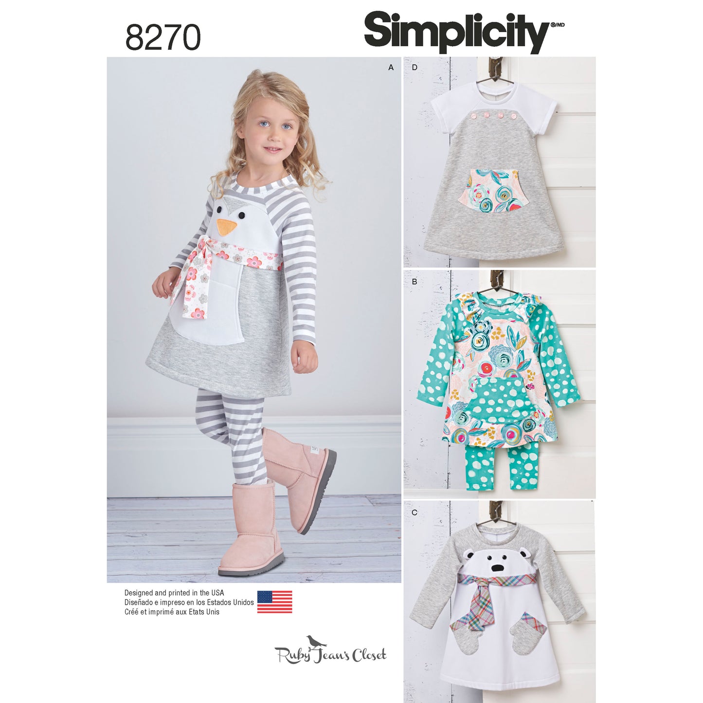 Symønster Simplicity 8270 - Kjole Tunika - Baby - Sport | Bilde 7