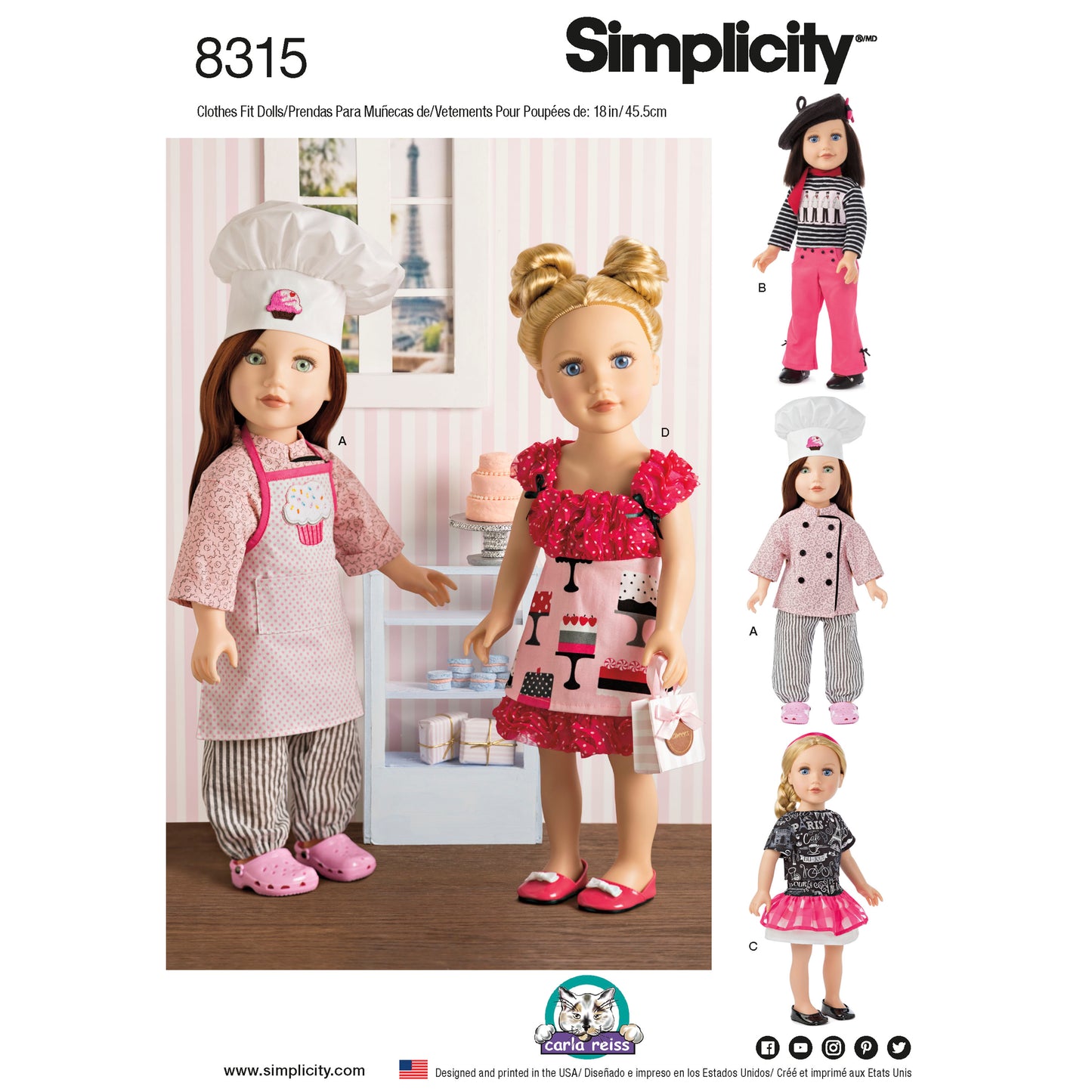 Symønster Simplicity 8315 - Frakk Skjorte - Dukkeklær Veske Tilbehør | Bilde 7