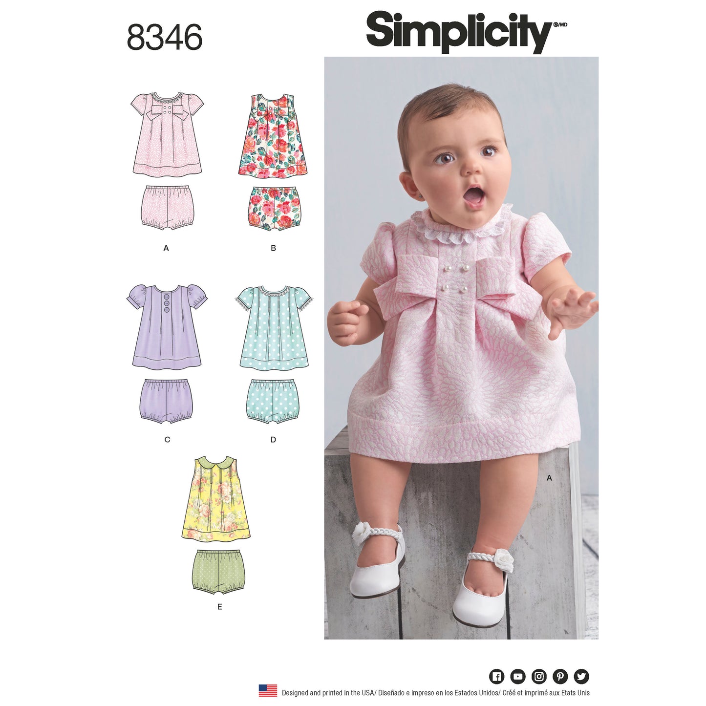 Symønster Simplicity 8346 - Kjole - Baby | Bilde 2