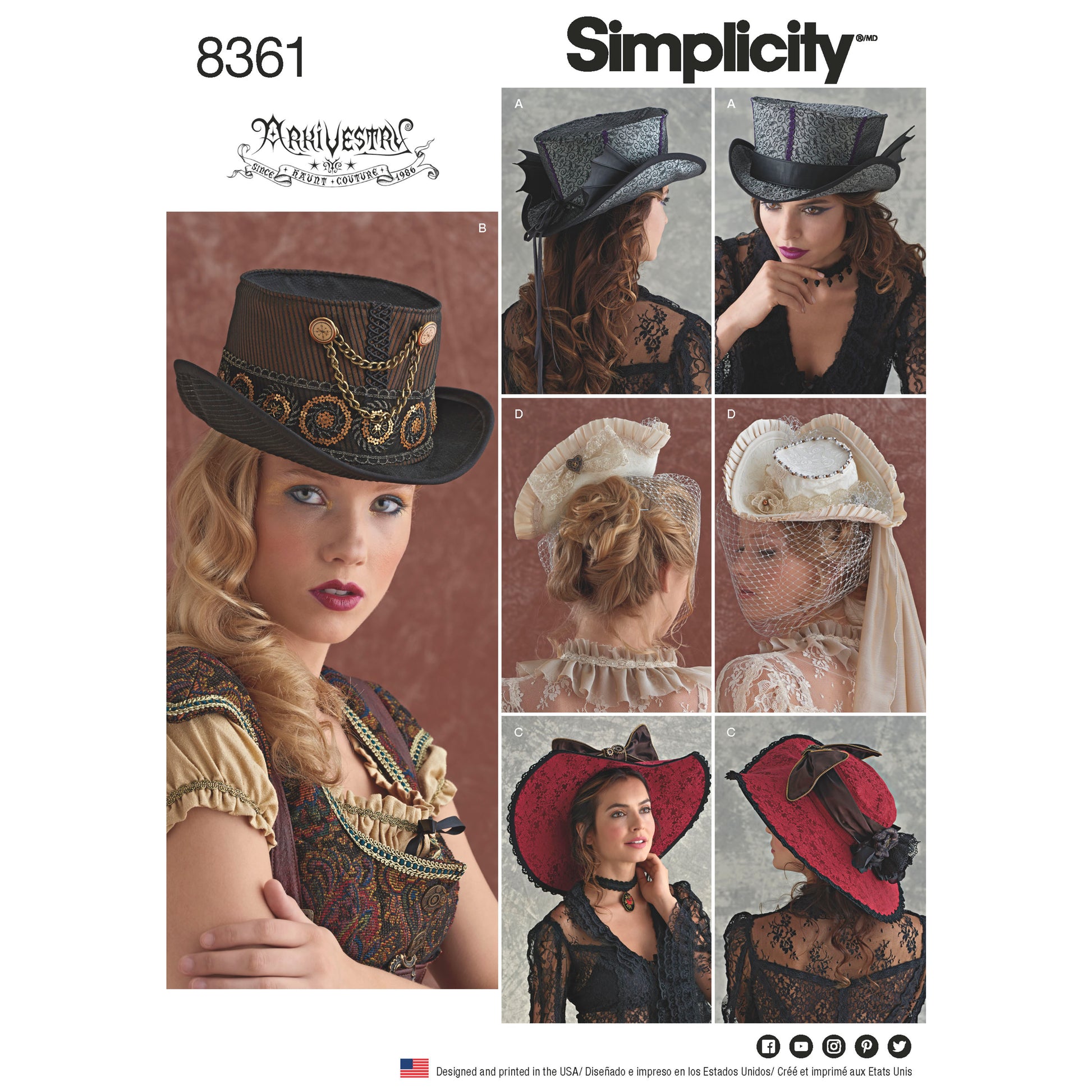 Symønster Simplicity 8361 - Topp Kostyme Skjørt - Hatt - Karneval | Bilde 9