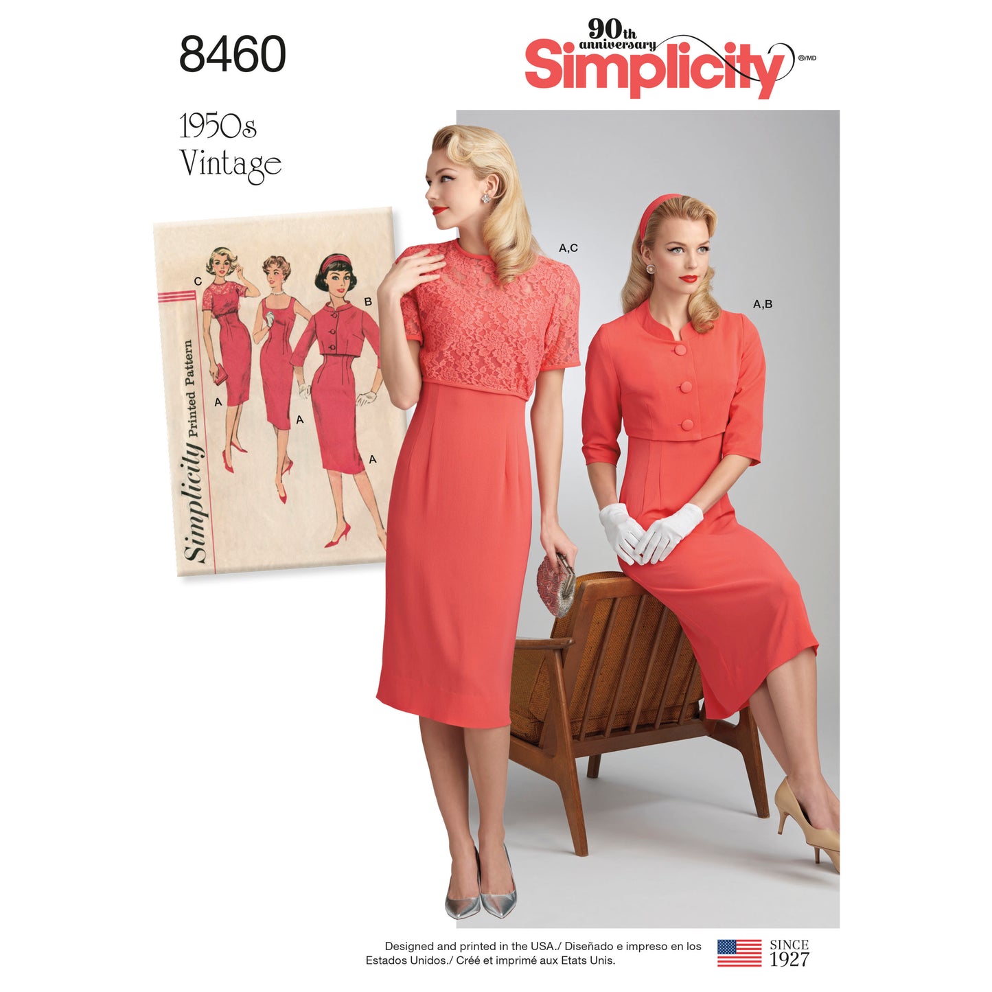 Symønster Simplicity 8460 - Kjole Jakke Vintage - Dame | Bilde 7