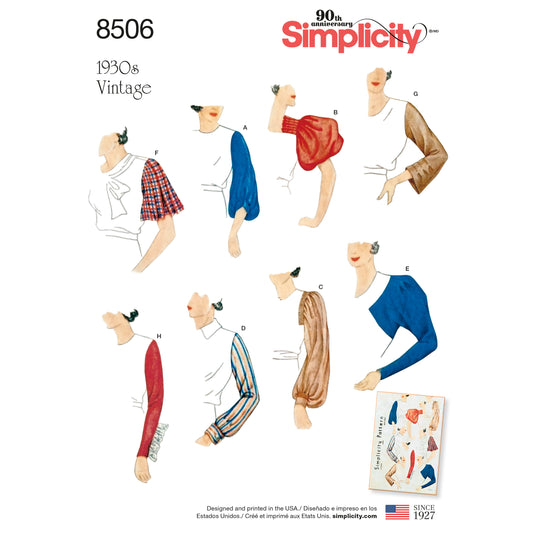 Symønster Simplicity 8506 - Kjole Topp Vintage - Dame | Bilde 1