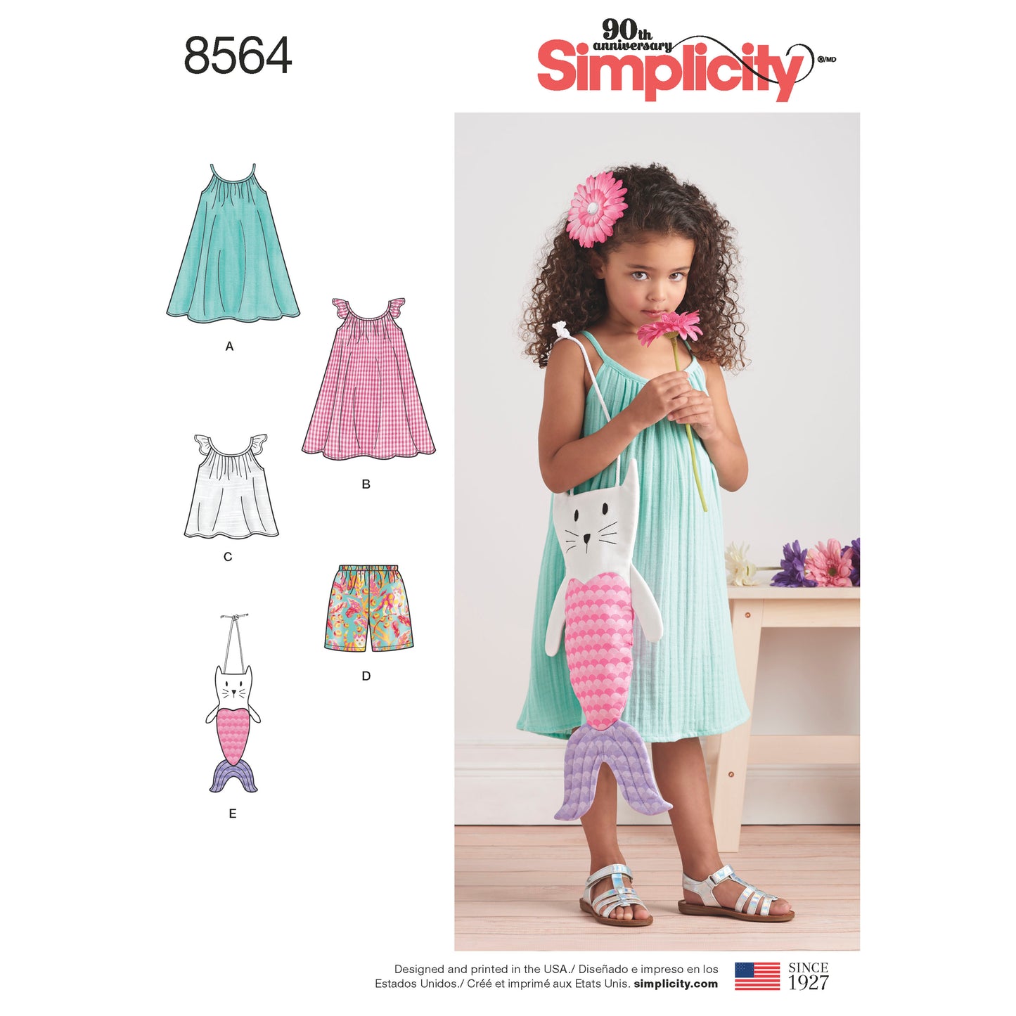 Symønster Simplicity 8564 - Kjole Topp Shorts - Jente | Bilde 1