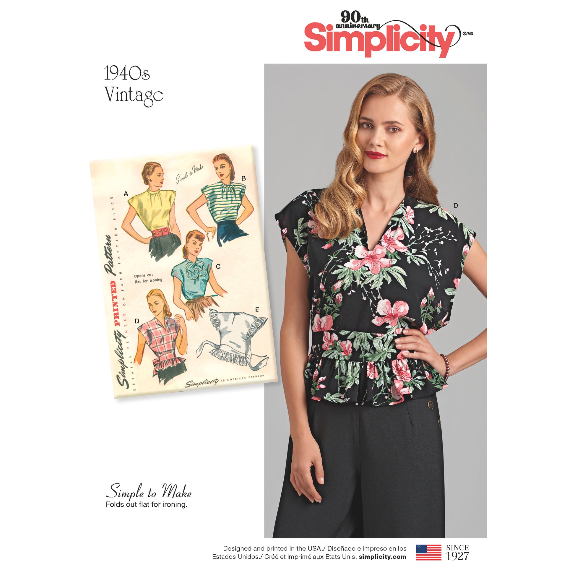 Symønster Simplicity 8593 - Bluse Vintage - Dame | Bilde 1