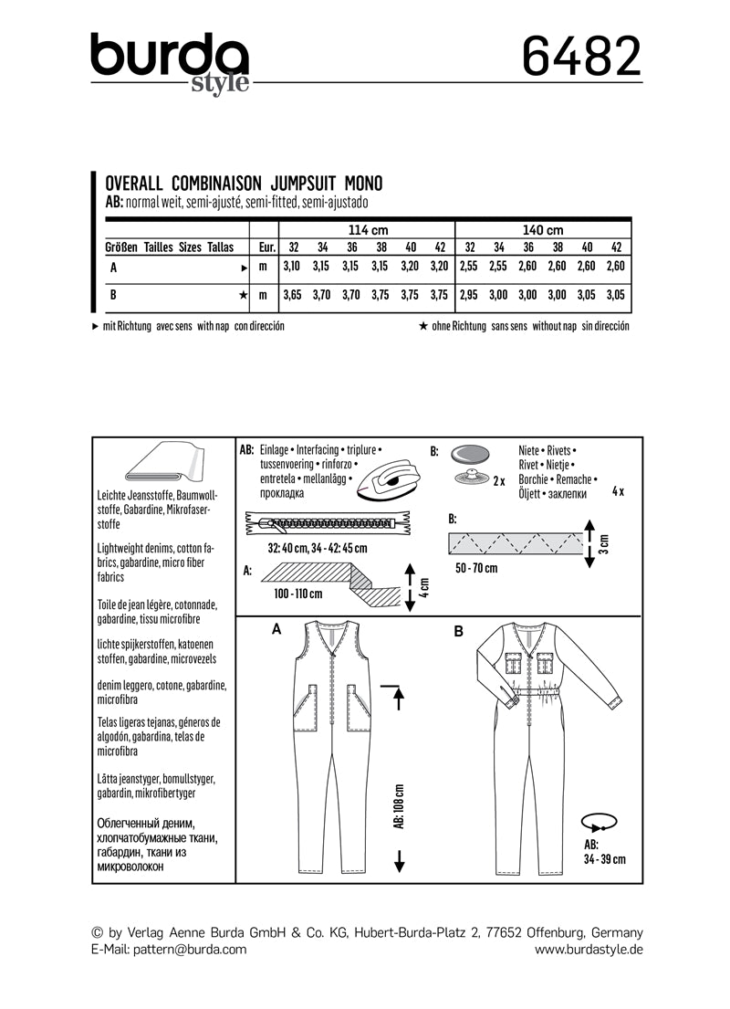 Symønster PDF symønster - Burda 6482 - Coordinates Buksedrakter Skjorte - Dame - Casual | Bilde 4