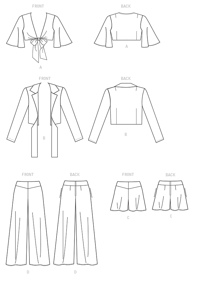 Symønster Vogue Patterns 9319 - Bukse Shorts Topp - Dame | Bilde 6