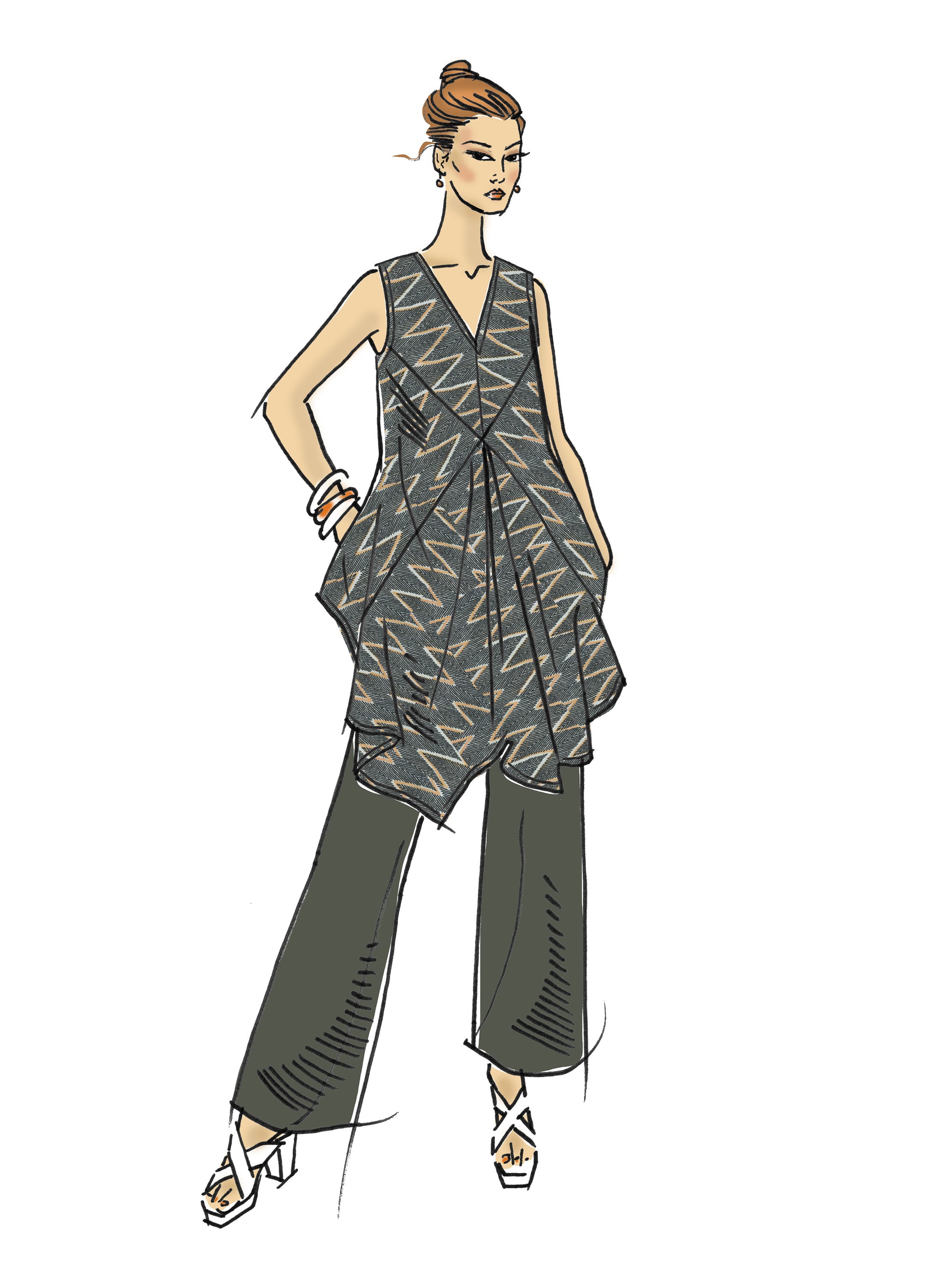 Symønster Vogue Patterns 9335 - Tunika Bukse Genser - Dame | Bilde 3