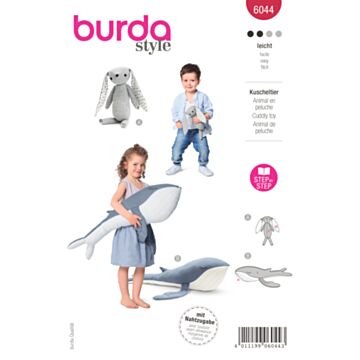 Burda 6044 - Burda 6044 Stuffed Animals - Bunny and Whale
