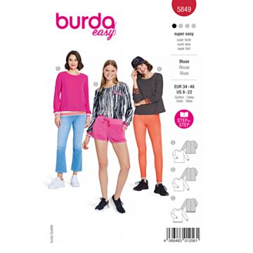 Burda 5849 - Topp - Dame - Casual
