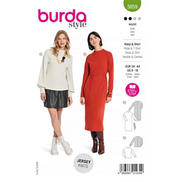 Burda 5859 - Kjole Bluse - Dame