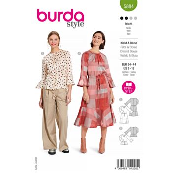 Burda 5884 - Kjole Bluse - Dame