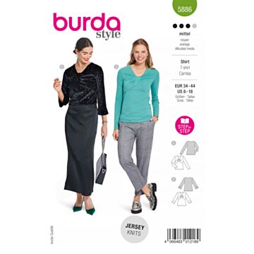 Burda 5886 - Topp - Dame