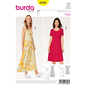 Burda 6496 - Kjole - Dame - Svømme