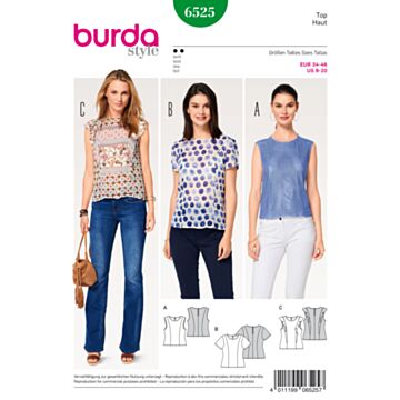 Burda 6525 - Bluse Topp - Dame - Svømme