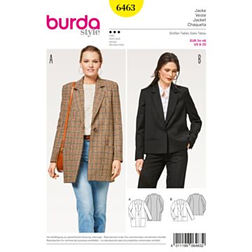 Burda 6463 - Jakke - Dame - Business Casual