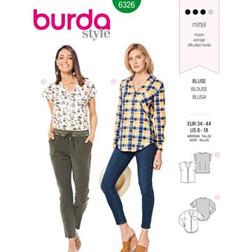 burda symønster damebluser 6326 