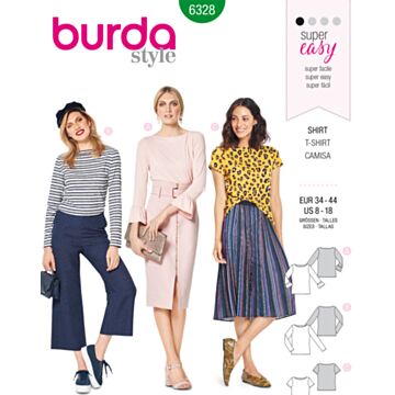 burda symønster dame T-skjorter 6328 