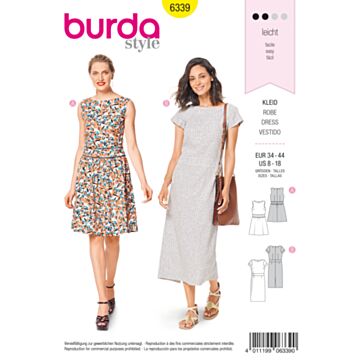 burda symønster sommerkjoler for kvinner 6339 