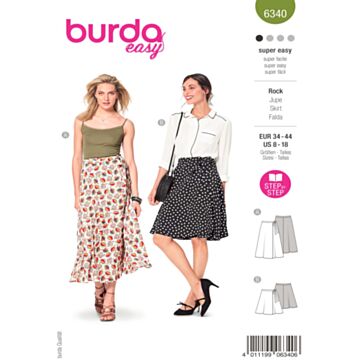 burda symønster omslagsskjørt for kvinner 6340 