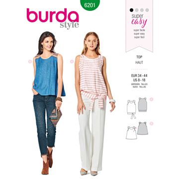 Burda 6201 - Topp - Dame