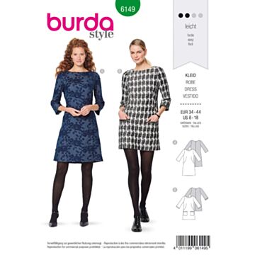 Burda 6149 - Kjole - Dame - Tilbehør