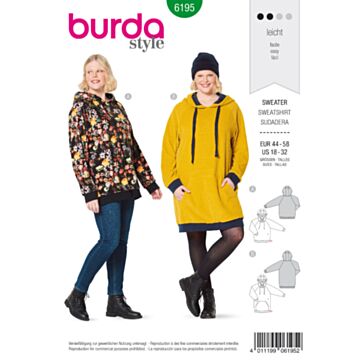 Burda 6195 - Genser - Dame - Casual